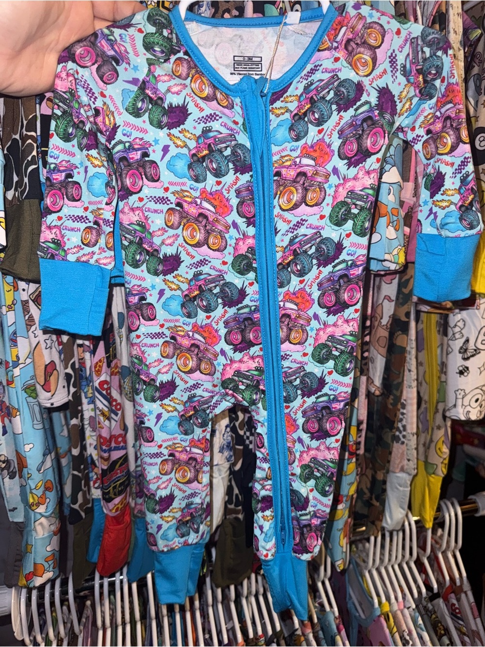 Monster Truck Bamboo Pajama Zippy